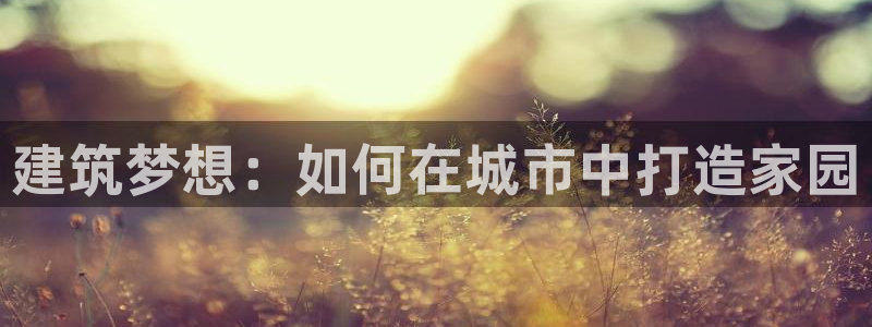 先锋娱乐官：建筑梦想：如何在城市中打造家园