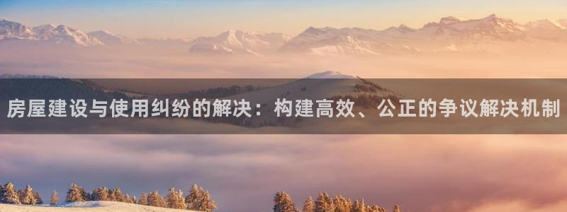 先锋娱乐大厅斗牛：房屋建设与使用纠纷的解决：构建高效、公正的争议解决机制