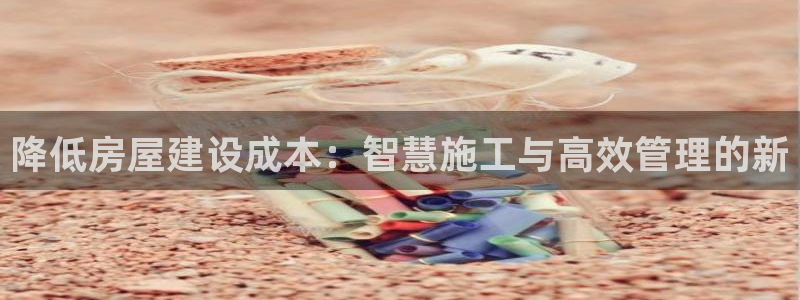 先锋娱乐资讯：降低房屋建设成本：智慧施工与高效管理的新